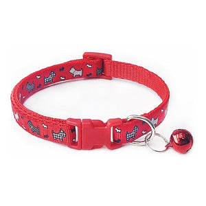 Nylon with Bell Pet Cute Fashion Paw Dog Cat Puppy Charm Adjustable Lovely Safety Collars 1PC New Buckle