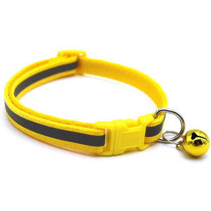 Pet collar reflective pet bell collar adjustable size suitable for cats and small dogs pet supplies