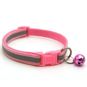Pet collar reflective pet bell collar adjustable size suitable for cats and small dogs pet supplies