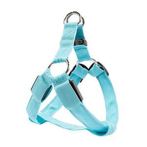 Rechargeable LED Nylon Pet Dog Cat Harness Led Flashing Light Harness Collar Safety Pet Leds Leash Rope Belt Dog Accessories
