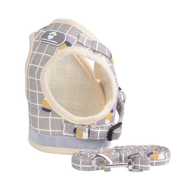 Reflective Pet Chest Strap Cat Dog Harness Leash Breathable Vest Traction Rope Puppy Collar