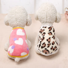 Load image into Gallery viewer, Cute Heart-shaped Pet Dog/Cat Clothes Soft Coral Velvet Warm Puppy Cat Sweater Vest Leopard Print Small Chihuahua Vests Clothing
