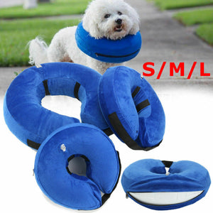 Comfortable recovery E-shaped collar for dogs cats soft inflatable donuts designed protect small  large pets after surgery wound