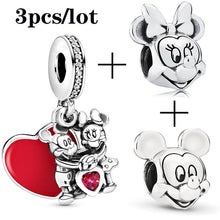 Load image into Gallery viewer, 2Pcs/lot Special Offer Red Lucky Cat &amp; Mickey Beads Charms Fit Pandora Bracelet &amp; Necklaces For Women Jewelry Making Accessories
