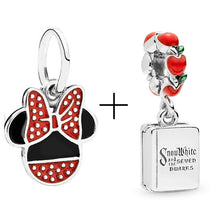 Load image into Gallery viewer, 2Pcs/lot Special Offer Red Lucky Cat &amp; Mickey Beads Charms Fit Pandora Bracelet &amp; Necklaces For Women Jewelry Making Accessories
