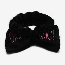 Load image into Gallery viewer, Bow Headwear Fleece Coral Wash Face Bath Mask Makeup Turban Women Girls Letter Dot Striped Cat Shape Hairband Hair Accessories
