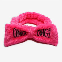 Load image into Gallery viewer, Bow Headwear Fleece Coral Wash Face Bath Mask Makeup Turban Women Girls Letter Dot Striped Cat Shape Hairband Hair Accessories
