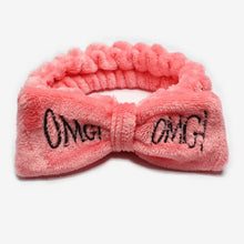 Load image into Gallery viewer, Bow Headwear Fleece Coral Wash Face Bath Mask Makeup Turban Women Girls Letter Dot Striped Cat Shape Hairband Hair Accessories
