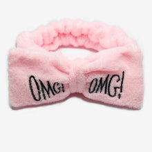Load image into Gallery viewer, Bow Headwear Fleece Coral Wash Face Bath Mask Makeup Turban Women Girls Letter Dot Striped Cat Shape Hairband Hair Accessories
