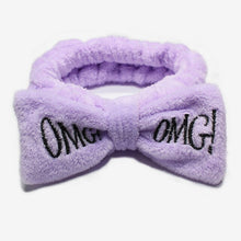 Load image into Gallery viewer, Bow Headwear Fleece Coral Wash Face Bath Mask Makeup Turban Women Girls Letter Dot Striped Cat Shape Hairband Hair Accessories
