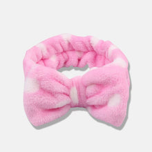 Load image into Gallery viewer, Bow Headwear Fleece Coral Wash Face Bath Mask Makeup Turban Women Girls Letter Dot Striped Cat Shape Hairband Hair Accessories
