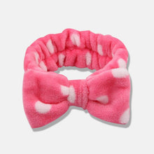 Load image into Gallery viewer, Bow Headwear Fleece Coral Wash Face Bath Mask Makeup Turban Women Girls Letter Dot Striped Cat Shape Hairband Hair Accessories

