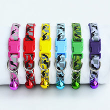Load image into Gallery viewer, Pet Dog Cat Collars Polyester Dog Camouflage Collar With Bell Kitten Neck Adjustable Collar For Small Pet Dog Leash
