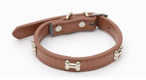 Pet Dog Collar PU Leather Personalized Dog Collar Adjustable Small And Medium Custom Collar Dog Cat Pet Supplies S M L