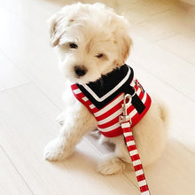 Load image into Gallery viewer, Adjustable Dog Collar Harness Leash Creative Navy Suit Style Chest Strap Secure Traction Rope for Small Medium Dogs Cats
