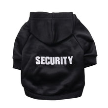 Load image into Gallery viewer, Fashion Dog Cat Clothes Pet Solid Color Coats With SECURITY Letters Printing Cats Dog Outfit Warm Pet Jacket Hoodies
