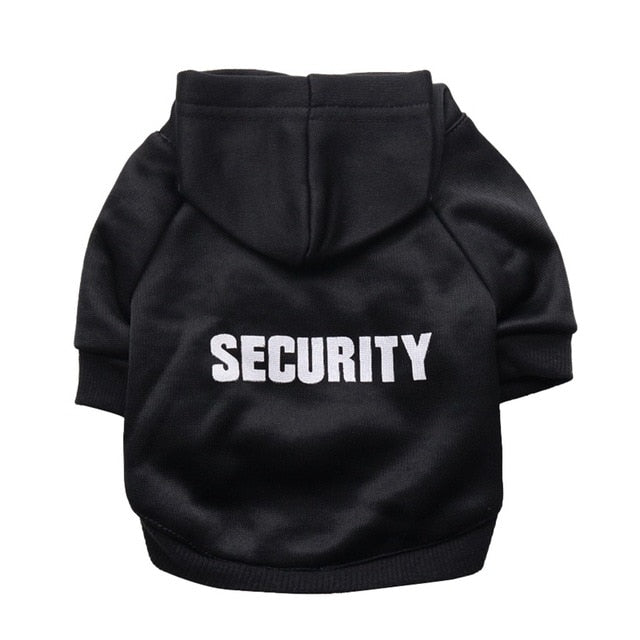 Fashion Dog Cat Clothes Pet Solid Color Coats With SECURITY Letters Printing Cats Dog Outfit Warm Pet Jacket Hoodies