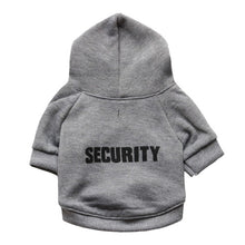 Load image into Gallery viewer, Fashion Dog Cat Clothes Pet Solid Color Coats With SECURITY Letters Printing Cats Dog Outfit Warm Pet Jacket Hoodies
