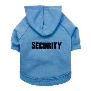 Fashion Dog Cat Clothes Pet Solid Color Coats With SECURITY Letters Printing Cats Dog Outfit Warm Pet Jacket Hoodies