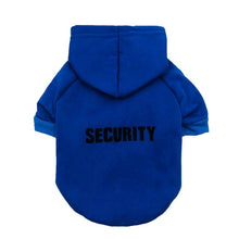Load image into Gallery viewer, Fashion Dog Cat Clothes Pet Solid Color Coats With SECURITY Letters Printing Cats Dog Outfit Warm Pet Jacket Hoodies
