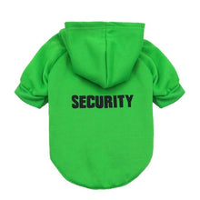 Load image into Gallery viewer, Fashion Dog Cat Clothes Pet Solid Color Coats With SECURITY Letters Printing Cats Dog Outfit Warm Pet Jacket Hoodies
