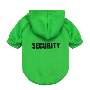 Fashion Dog Cat Clothes Pet Solid Color Coats With SECURITY Letters Printing Cats Dog Outfit Warm Pet Jacket Hoodies