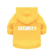 Load image into Gallery viewer, Fashion Dog Cat Clothes Pet Solid Color Coats With SECURITY Letters Printing Cats Dog Outfit Warm Pet Jacket Hoodies
