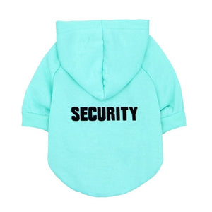 Fashion Dog Cat Clothes Pet Solid Color Coats With SECURITY Letters Printing Cats Dog Outfit Warm Pet Jacket Hoodies
