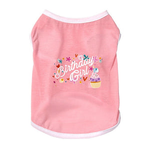 Pet Costume Dog Clothes Cat Clothes Spring Summer Thin Cotton Birthday Day Vest Breathable Sleeveless T-shirt