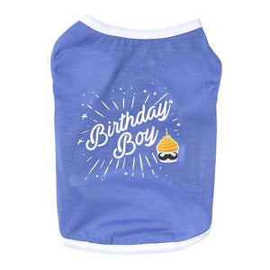Pet Costume Dog Clothes Cat Clothes Spring Summer Thin Cotton Birthday Day Vest Breathable Sleeveless T-shirt