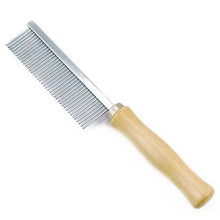 Load image into Gallery viewer, Pet Cat Stainless Steel Comb with Soft Wooden Handle Puppy Dog Cat Grooming Accessories Double-Sided Hair Comb Rake Trimmer Tool
