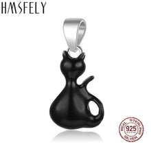 Load image into Gallery viewer, HMSFELY 925 Sterling Silver Lovely Black Cat Pendant For DIY Women Charm Bracelets Necklace Jewelry Making Accessories Dangles
