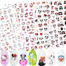 Load image into Gallery viewer, Self-Adhesive cute cartoon Animal Mickey Kumamon Cat 3d Nail Decal Stickers Manicure tools Nail Art Decoration Accessories
