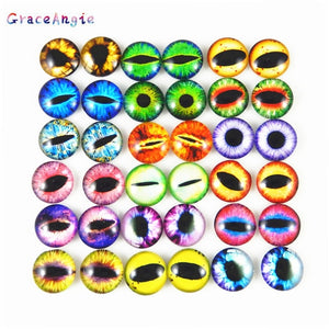 10-50PCS glass eyes cabochons Round 6MM-30MM Round Dome Dragon Eye Dragon Cat Eye Toys DIY Jewelry Accessory MIX Pupil Eye Cameo