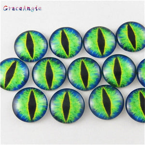 10-50PCS glass eyes cabochons Round 6MM-30MM Round Dome Dragon Eye Dragon Cat Eye Toys DIY Jewelry Accessory MIX Pupil Eye Cameo