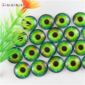 10-50PCS glass eyes cabochons Round 6MM-30MM Round Dome Dragon Eye Dragon Cat Eye Toys DIY Jewelry Accessory MIX Pupil Eye Cameo