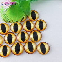 Load image into Gallery viewer, 10-50PCS glass eyes cabochons Round 6MM-30MM Round Dome Dragon Eye Dragon Cat Eye Toys DIY Jewelry Accessory MIX Pupil Eye Cameo
