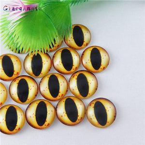 10-50PCS glass eyes cabochons Round 6MM-30MM Round Dome Dragon Eye Dragon Cat Eye Toys DIY Jewelry Accessory MIX Pupil Eye Cameo