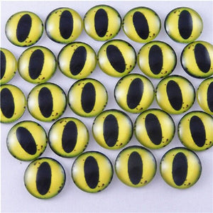 10-50PCS glass eyes cabochons Round 6MM-30MM Round Dome Dragon Eye Dragon Cat Eye Toys DIY Jewelry Accessory MIX Pupil Eye Cameo