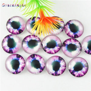 10-50PCS glass eyes cabochons Round 6MM-30MM Round Dome Dragon Eye Dragon Cat Eye Toys DIY Jewelry Accessory MIX Pupil Eye Cameo