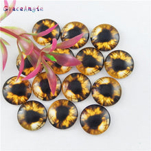 Load image into Gallery viewer, 10-50PCS glass eyes cabochons Round 6MM-30MM Round Dome Dragon Eye Dragon Cat Eye Toys DIY Jewelry Accessory MIX Pupil Eye Cameo
