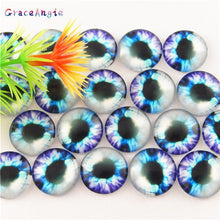 Load image into Gallery viewer, 10-50PCS glass eyes cabochons Round 6MM-30MM Round Dome Dragon Eye Dragon Cat Eye Toys DIY Jewelry Accessory MIX Pupil Eye Cameo
