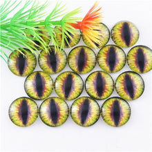 Load image into Gallery viewer, 10-50PCS glass eyes cabochons Round 6MM-30MM Round Dome Dragon Eye Dragon Cat Eye Toys DIY Jewelry Accessory MIX Pupil Eye Cameo
