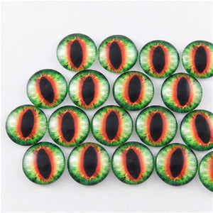 10-50PCS glass eyes cabochons Round 6MM-30MM Round Dome Dragon Eye Dragon Cat Eye Toys DIY Jewelry Accessory MIX Pupil Eye Cameo
