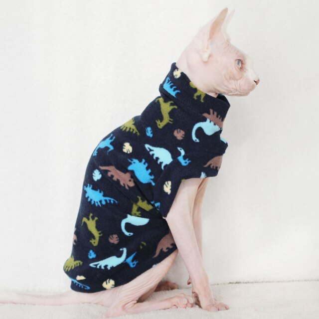 Animal shaped hairless cat pet clothes plus velvet tide brand ins style spring and autumn winter sweater warm sphinx special