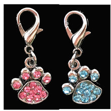 Load image into Gallery viewer, 2pcs Rhinestone Paw Collar pet Charm Pet Jewelry Cat dog collar pendant Bone Necklace Collar Puppy collar accessory
