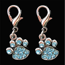 Load image into Gallery viewer, 2pcs Rhinestone Paw Collar pet Charm Pet Jewelry Cat dog collar pendant Bone Necklace Collar Puppy collar accessory

