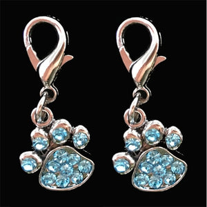 2pcs Rhinestone Paw Collar pet Charm Pet Jewelry Cat dog collar pendant Bone Necklace Collar Puppy collar accessory