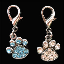 Load image into Gallery viewer, 2pcs Rhinestone Paw Collar pet Charm Pet Jewelry Cat dog collar pendant Bone Necklace Collar Puppy collar accessory
