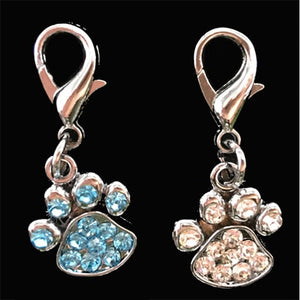 2pcs Rhinestone Paw Collar pet Charm Pet Jewelry Cat dog collar pendant Bone Necklace Collar Puppy collar accessory